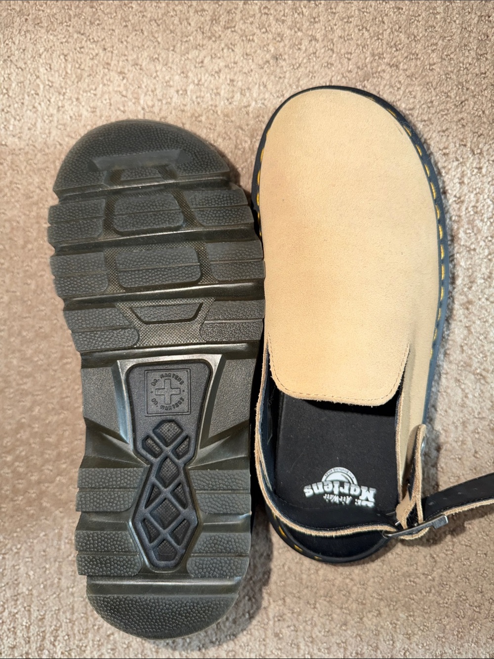 Dr. Martens Unisex Beige Suede Slip-On Clog ZEBZAG STYLE - Picture 5 of 5